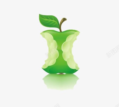 被吃光的青苹果png免抠素材_新图网 https://ixintu.com 吃完的 水果 绿色 苹果 食物
