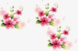 粉色可爱手绘花朵装饰素材