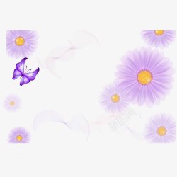 紫花边框底纹素材