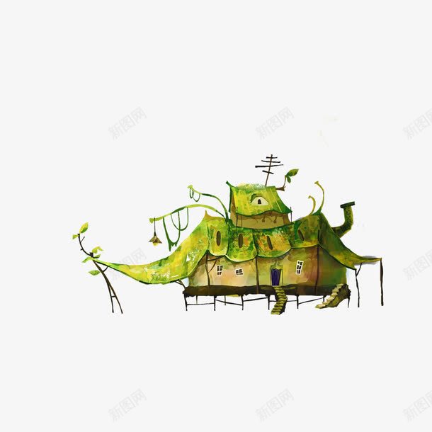 卡通房屋png免抠素材_新图网 https://ixintu.com png图形 png装饰 创意 房屋 手绘 装饰