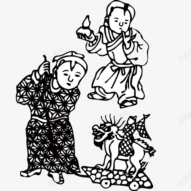 古代的小孩png免抠素材_新图网 https://ixintu.com png图形 中国风 人物 动物 卡通 古代 小孩 装饰