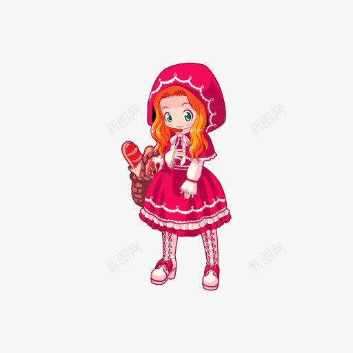 小红帽png免抠素材_新图网 https://ixintu.com 卡通人物 小红帽 手绘人物