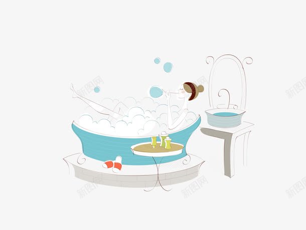 美女洗浴png免抠素材_新图网 https://ixintu.com 矢量图片 矢量美女 美女图片 美女洗浴 美女洗澡