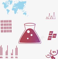 粉色图表数据占比图表高清图片