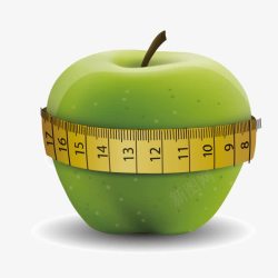 苹果青苹果测量尺子素材