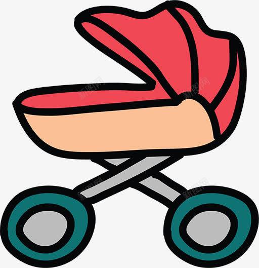 彩色的婴儿推车png免抠素材_新图网 https://ixintu.com png图形 png装饰 彩色 手绘 推车 装饰