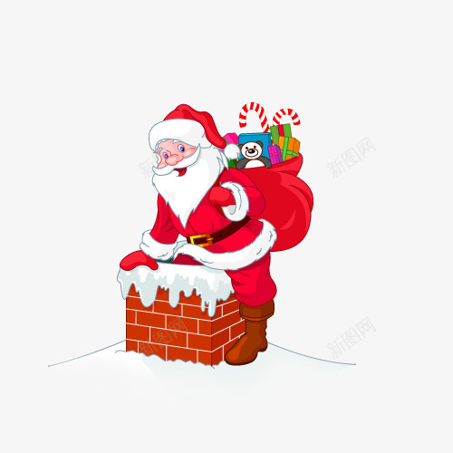 圣诞老人psd免抠素材_新图网 https://ixintu.com 卡通 圣诞老让人 圣诞节 装饰