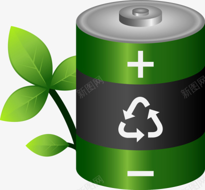 绿色节能环保电池图图标图标