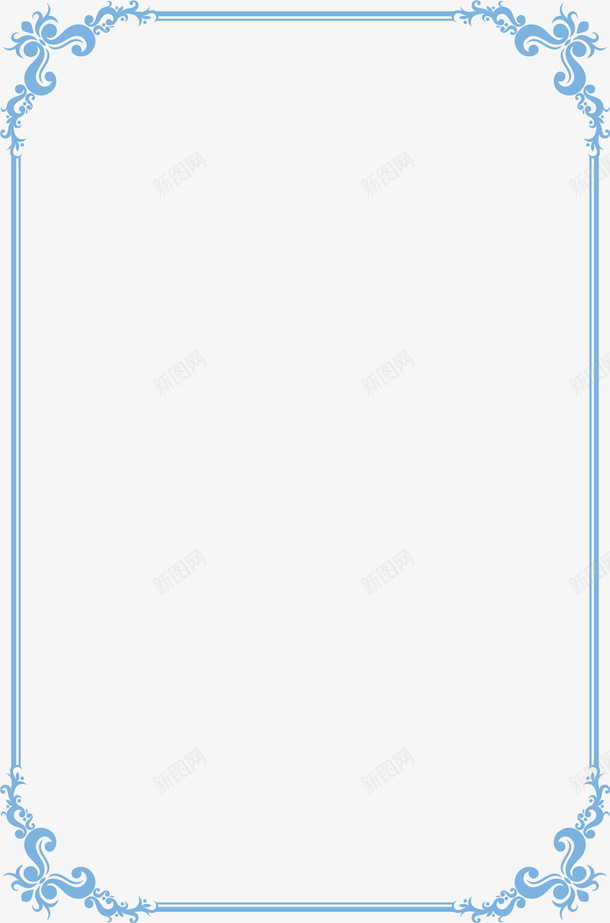 蓝色花纹边框矢量图ai免抠素材_新图网 https://ixintu.com 创意 花纹 蓝色 边框 矢量图