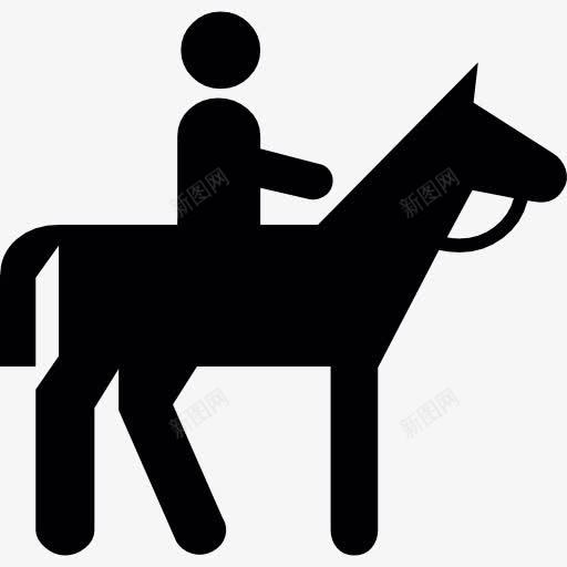 HorsemanSilhouette图标png_新图网 https://ixintu.com 运动的马 马的身影 骑马的骑士