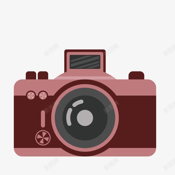 红色照相机png免抠素材_新图网 https://ixintu.com 手绘照相机 照相机 电器 矢量照相机 科技 红色照相机