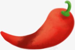 小红尖椒手绘蔬菜红尖椒高清图片