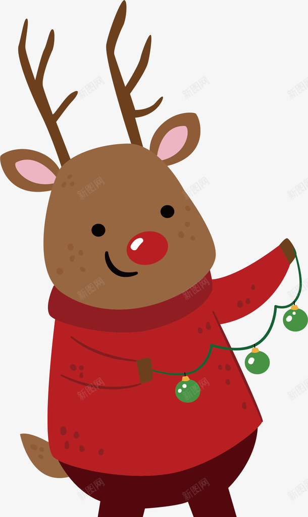 可爱的圣诞驯鹿矢量图ai免抠素材_新图网 https://ixintu.com 可爱驯鹿 圣诞节 圣诞驯鹿 矢量png 红衣驯鹿 驯鹿 矢量图