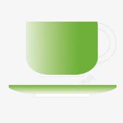绿色渐变咖啡杯矢量图素材