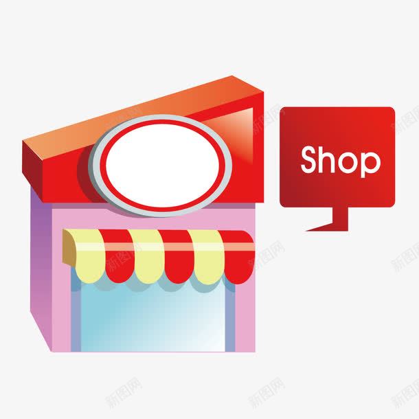 卡通商店矢量图ai免抠素材_新图网 https://ixintu.com 卡通 商店 红色 矢量图