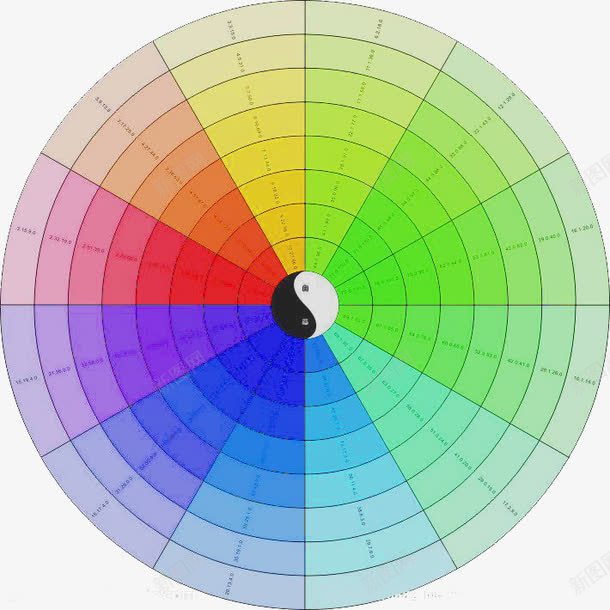圆形太极CMYK色卡png免抠素材_新图网 https://ixintu.com CMYK色卡 图形 圆形 圆形色卡 太极 渐变色卡 色卡 色谱图 设计 配色