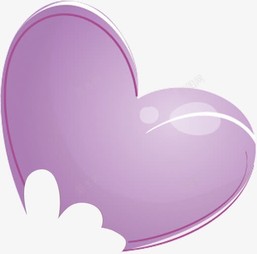 紫色卡通手绘爱心png免抠素材_新图网 https://ixintu.com 卡通 爱心 紫色