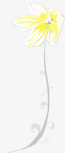 手绘黄色水彩花朵植物素材