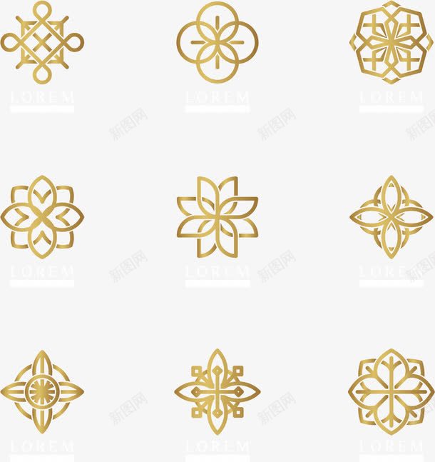金色商务标志png免抠素材_新图网 https://ixintu.com logo设计 商务标志 标志设计 矢量素材 金色