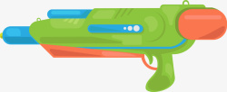 绿色长条形卡通水枪素材