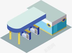 卡通汽油加油站元素高清图片