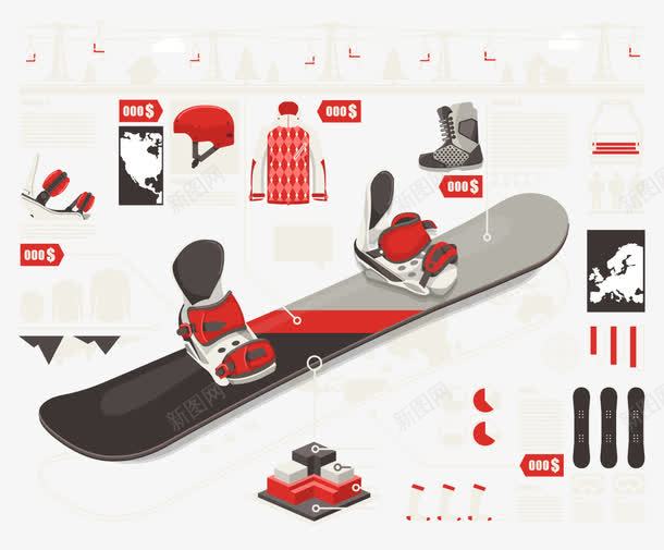 滑板运动元素分析图png免抠素材_新图网 https://ixintu.com 滑板 红色球鞋 红色运动服