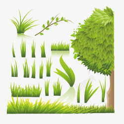 树和草地树和草地矢量图高清图片