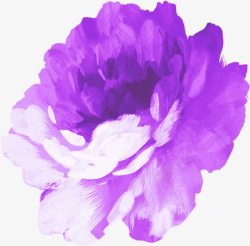 手绘紫色玫瑰装饰素材