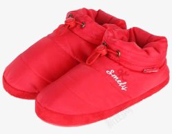 红色棉鞋红色弹力带棉鞋高清图片