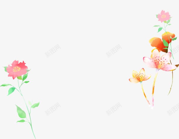 手绘彩色花朵植物卡通png免抠素材_新图网 https://ixintu.com 卡通 彩色 植物 花朵