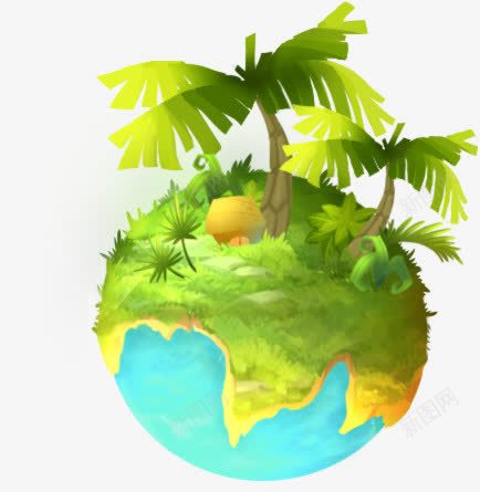 绿色的地球绿色植被png免抠素材_新图网 https://ixintu.com 地球 植被 绿色