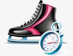 滑冰鞋秒表图案素材