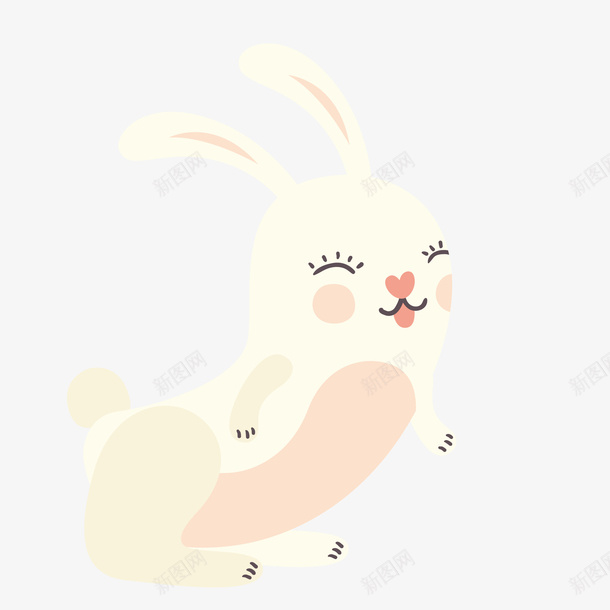 手绘卡通兔子png免抠素材_新图网 https://ixintu.com 兔子表情 动漫 动画 卡通兔子 可爱兔子 浅黄色兔子
