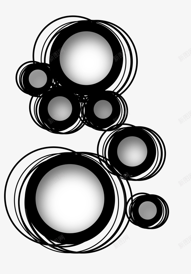 创意圆形图案矢量图ai免抠素材_新图网 https://ixintu.com 创意圆形图案 圆形线条 圆形装饰 缠绕 装饰几何 黑色圆形线条 矢量图