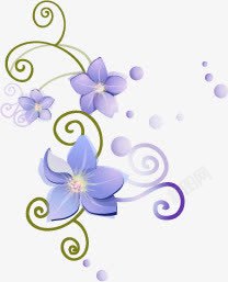 蓝色花朵花纹装饰素材