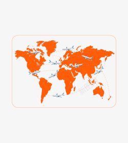 橙色地图商务数据表素材
