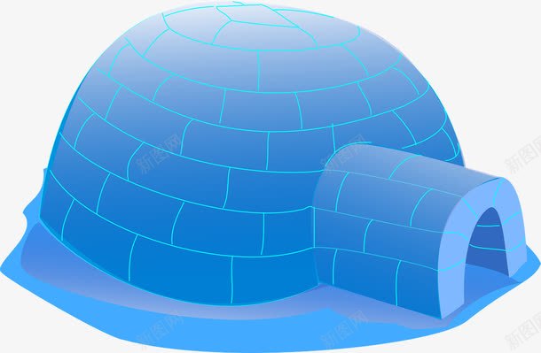 南极建筑png免抠素材_新图网 https://ixintu.com 冰屋 圆顶 蓝色