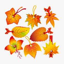 秋天秋叶装饰图案矢量图素材