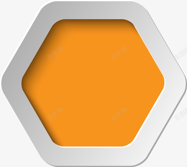 橙色简约六边形装饰图案png免抠素材_新图网 https://ixintu.com 免抠PNG 六边形 橙色 简约 装饰图案