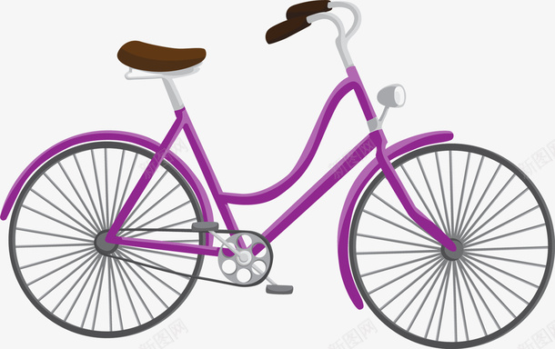 紫色自行车手绘图png免抠素材_新图网 https://ixintu.com 交通工具 单人自行车 手绘图 简图 自行车 车轮