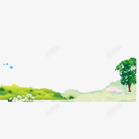 大自然png免抠素材_新图网 https://ixintu.com 卡通 手绘 绿色 自然 装饰 风景