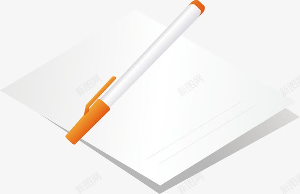 纸与笔片png免抠素材_新图网 https://ixintu.com 白纸 矢量笔图 笔 纸