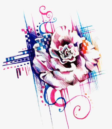 创意玫瑰花卡通png免抠素材_新图网 https://ixintu.com 创意 手绘 植物 玫瑰花 线条 花瓣