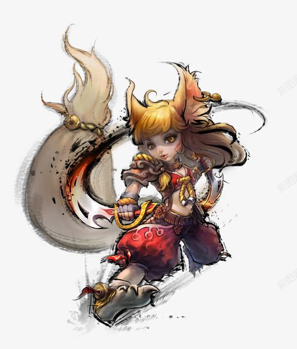 手绘卡通光效人物png免抠素材_新图网 https://ixintu.com 人物 卡通