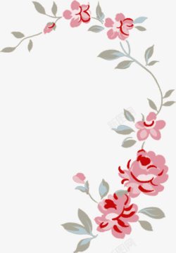 手绘复古花纹玫瑰素材