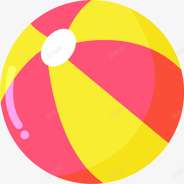 彩色沙滩排球png免抠素材_新图网 https://ixintu.com 夏季装饰 扁平化 沙滩排球 矢量图案 装饰图 设计图