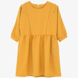 蒸汽波风格黄色连衣裙素材