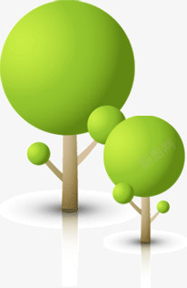 绿色几何树木素材
