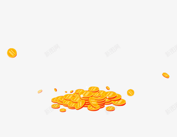 黄色卡通金币装饰图案png免抠素材_新图网 https://ixintu.com 免抠PNG 卡通 装饰图案 金币 黄色