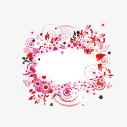 花卉淡粉色花清新海报装饰矢量图素材